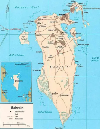 Mamana, Muharraq, Al-Riffa, Aali, Hamad, Isa, Sitra, Al-Malikiyah, Al-Badi'a, and Al-Had are main cities in Bahrain